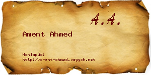 Ament Ahmed névjegykártya